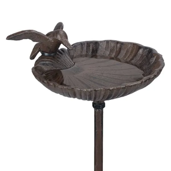 Outlet Fågelbad, Gjutjärn, 100x14x16 cm, Brun För Fåglar & Småvilt