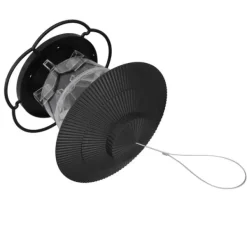 Fågelmatare 1L Slitstark ABS Lätt att fylla Transparent Behållare Bärbar Paviljong Design Hängande Fågelmatare