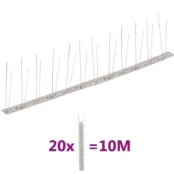 Sale Fågelpiggar i rostfritt stål - Set om 20 st | Längd: 10 m | Färg: Silver Insektsmedel & Djuravvisande Medel