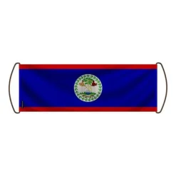 Clearance Flagga - Flerfärgad - Belize - 17 x 50 cm - Polyester - Vattentät - Fram/bak Flaggor & Vindstrutar