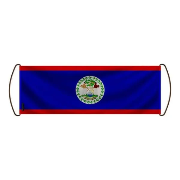Clearance Flagga - Flerfärgad - Belize - 17 x 50 cm - Polyester - Vattentät - Fram/bak Flaggor & Vindstrutar