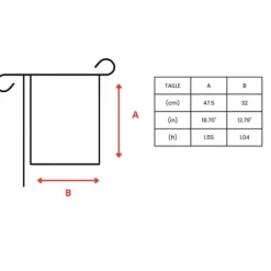 Flagga - Iran - 32 x 47.5 cm - Polyester - Tryck på fram- och baksidan - Flerfärgad