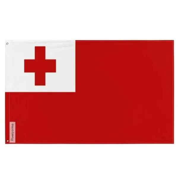 Flagga - Tonga - 160 x 240 cm - Polyester - Tryck fram/bak - Metalöljettar