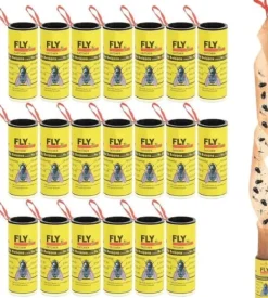 Hot Flugfällorrulle, flugfångartejper, flugdödarpapper, 20 st inomhus flugdödande papper mot knott[J443] Skadedjursfällor