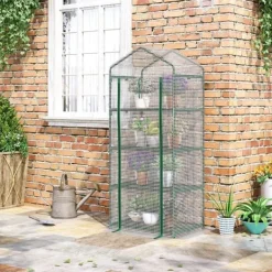 Outlet Folieväxthus 70x50x160 cm med 4 hyllplan, vitt – tomathus/drivbänk Växthus