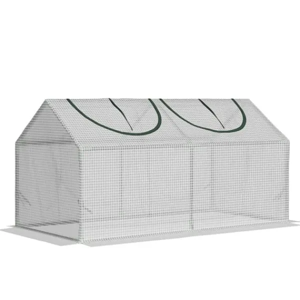 Online Folieväxthus 120x60x60 cm med fönster, PE – tomathus/drivbänk, vit Växthus
