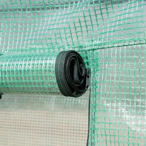 Folieväxthus 2,95x2x2 m, gåbart, 6 fönster, UV-skydd – för trädgårdsodling