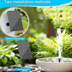 Fontän,Solcellsfontän,Utomhus solcellsdriven fontänpump 2,5W med filter, lämplig för trädgård, fågelbad och dammar