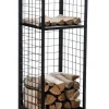 Forrest Firewood Rack - Black Metal, 40x40x120 cm