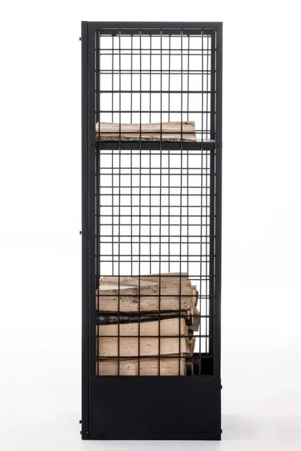 Forrest Firewood Rack - Black Metal, 40x40x120 cm