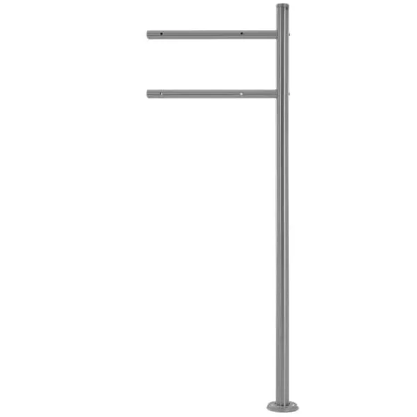 Hot Fristående brevlåda med tidningsfack 37 cm antracit/silver inkl. stativ 120 cm högt silver Fristående brevlåda Postlådor & Brevlådor