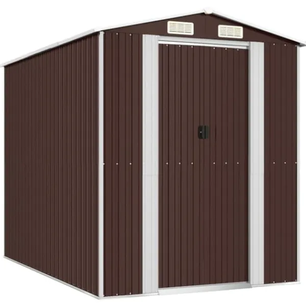 Best Förråd & Redskapsbodar - Living Trädgårdsskjul mörkbrun 192x274x223 cm galvaniserat stål Skjul, Garage & Carports
