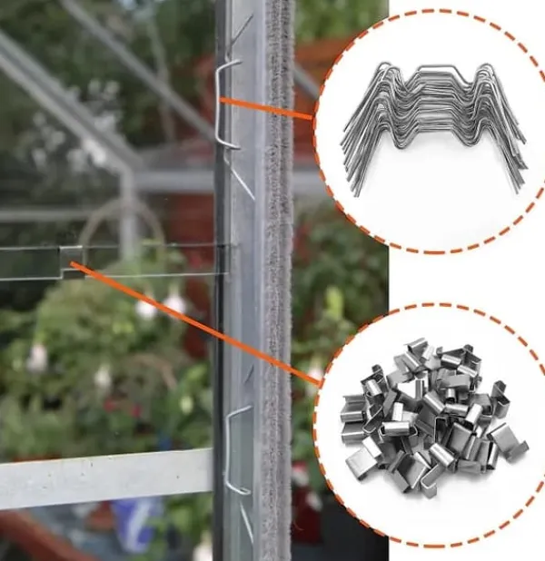Online Fästklämmor för värmehus glasplatta 100-Piece Silver Växthus