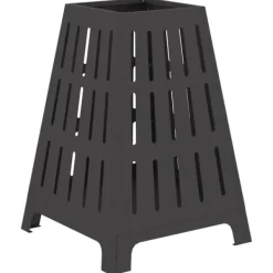 Fyrkantig eldstad i stål - Modern utomhusdesign | Färg: Svart | Storlek: 50x50x70 cm