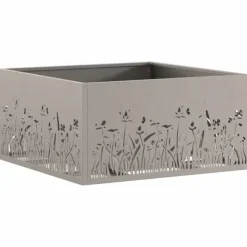 Online Fyrkantig eldstad i väderbeständigt stål | Storlek: 60x60x30 cm | Färg: Stålgrå Öppna Spisar