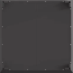 Fyrkantig svart vedeldad eldstad i stål | Storlek: 80x80x43 cm | Väderbeständig och hållbar
