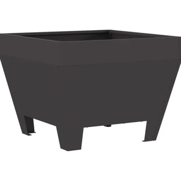Fyrkantig vedeldad eldstad i stål - Modern utomhusvärmare | Färg: Svart | Storlek: 50x50x30 cm Vedeldade Kaminer