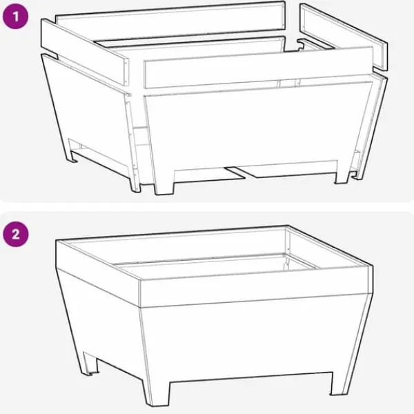 Fyrkantig vedeldad eldstad i stål - Modern utomhusvärmare | Färg: Svart | Storlek: 50x50x30 cm Vedeldade Kaminer