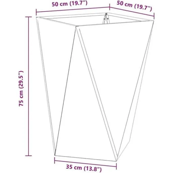 vidaXL Galvaniserad stålplanterare - - Silver - 50x50x75 cm - Monteras krävs - Robust - Utomhusbruk