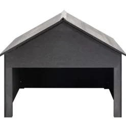 vidaXL Garage för gräsklippare grå 80x80x70 cm WPC