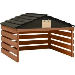 Clearance Garage för robotgräsklippare svart och brun 78x74x54 cm granträ Skjul, Garage & Carports