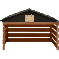 Clearance Garage för robotgräsklippare svart och brun 78x74x54 cm granträ Skjul, Garage & Carports