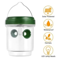 Garden Solar LED flugfälla Insektsfångningsverktyg Drosophia Fruktgetingar Repellent nr Skadedjursfällor
