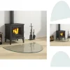 Discount Glas - Living Glasskiva för öppen spis halvrund 800x600 mm Tillbehör Till Vedeldade Kaminer & Öppna Spisar
