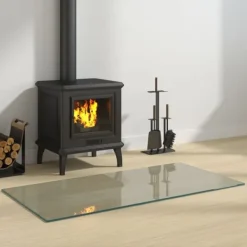 vidaXL Glasskiva för öppen spis rektangulär 100x50 cm