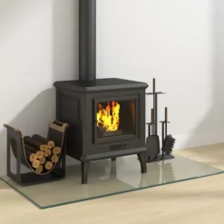 vidaXL Glasskiva för öppen spis rektangulär 100x50 cm