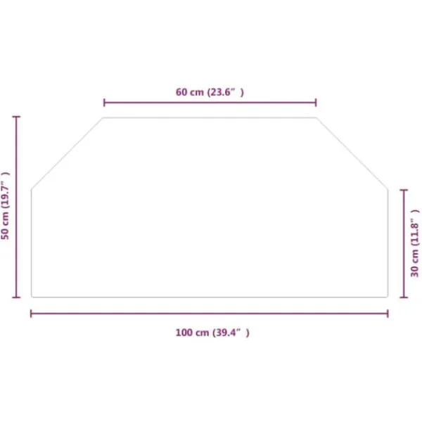 Discount Glasskiva för öppen spis sexkantig 100x50 cm - Glasskiva - Glasskivor - Home & Living Tillbehör Till Vedeldade Kaminer & Öppna Spisar
