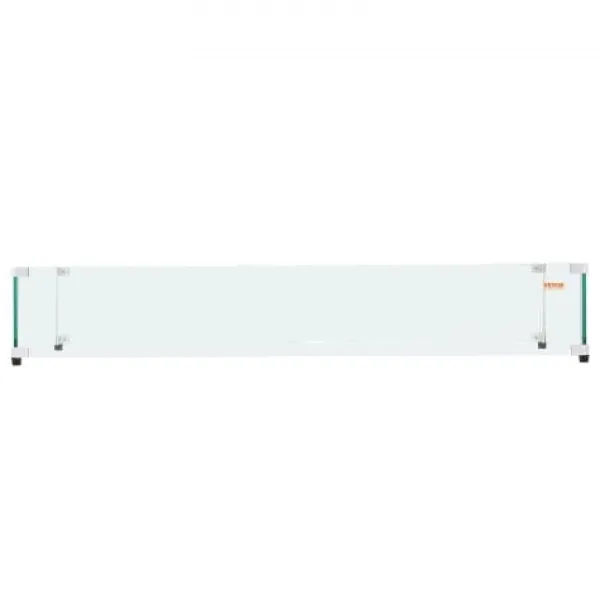 Glasvindskydd, Rektangulärt eldbord, 92.4x41.7x19.1 cm, Glas