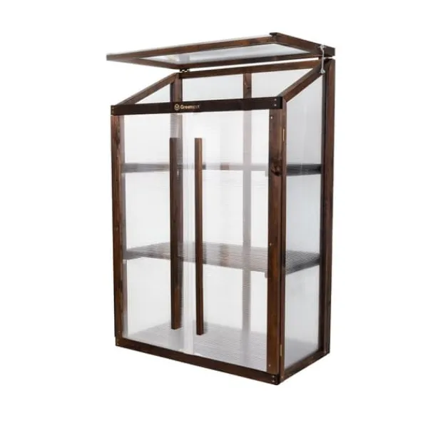New Greenspot Miniväxthus för balkong och terrass 80 x 42 x 120 cm - Balkongväxthus för övervintring av örter, blommor, plantor - Ursprungsfärg Mörk rosen | CDON Växthus
