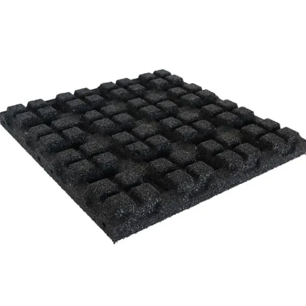 Outlet Gummiplattor 55 mm - 50 x 50 cm - Svart Trädgårdsprydnader