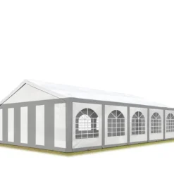 Clearance Högkvalitativt partytält 5x10 m paviljongtält PE 450 N presenning trädgårdstält partytält öltält vattentätt gråvitt Tält & Lusthus