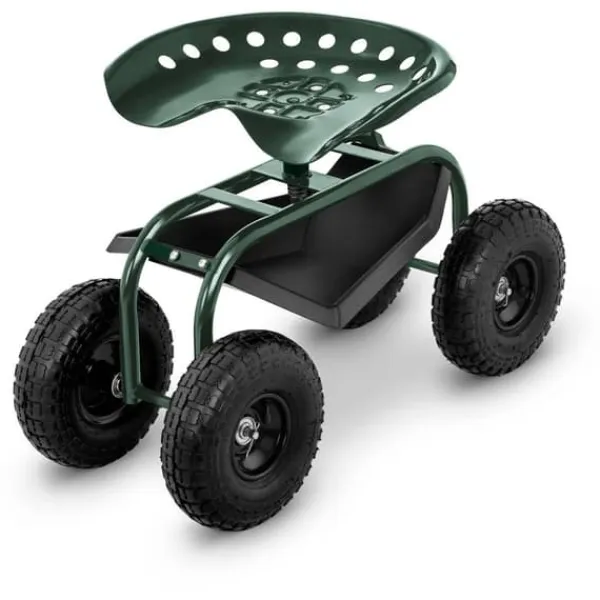 Hot hillvert - Mobil trädgårdssits - 150 kg - Höjdjusterbar Stöd Med Hjul, Säten & Knäskydd För Trädgårdsskötsel