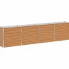 Hot Höjdbädd i galvaniserat stål - - 320x40x77 cm - Ljusbrun - Väderbeständig Planteringsbänkar