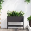 vidaXL Höjdträdgårdsplanterare Svart 60 x 26 x 45 cm Stål