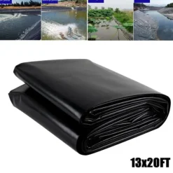 Sale Hållbar Fiskdamm Liner, Svart LLDPE Material, Storlek 13ft x 20ft, Långvarig Livslängd Fontäner & Dammar