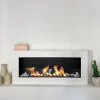 Online Hängande etanolspis Biokamin Hängande biokamin Bioetanolbrännare BOX 90 cm x 40 cm x 12 cm matt vitt med glas ekologisk spis Vedeldade Kaminer