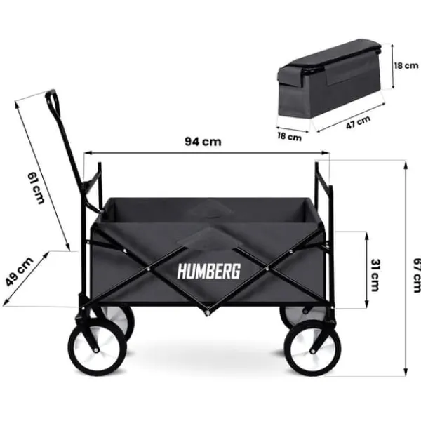 Humberg Hopfällbar transportvagn 80l HM-514