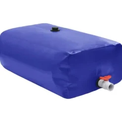 Clearance Hopfällbar vattentank med kran för regnvatten | Volym: 1500 L | Material: PVC Regntunnor