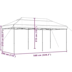 Discount Hopfällbart partytält - Slitstark och lätt att sätta upp | Färg: Beige | Storlek: 580x292x315 cm Tält & Lusthus