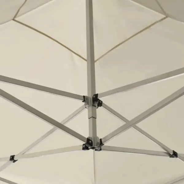 Hopfällbart partytält i aluminium - Elegant solskydd för utomhusevent | Färg: Gräddvit | Storlek: 2x2 m Tält & Lusthus