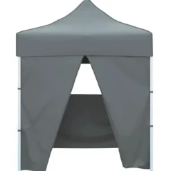 Clearance Hopfällbart partytält med 4 sidoväggar 2x2 m stål antracit Tält & Lusthus