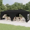 Hot Hopfällbart partytält med sidoväggar svart 3x6 m Tält & Lusthus
