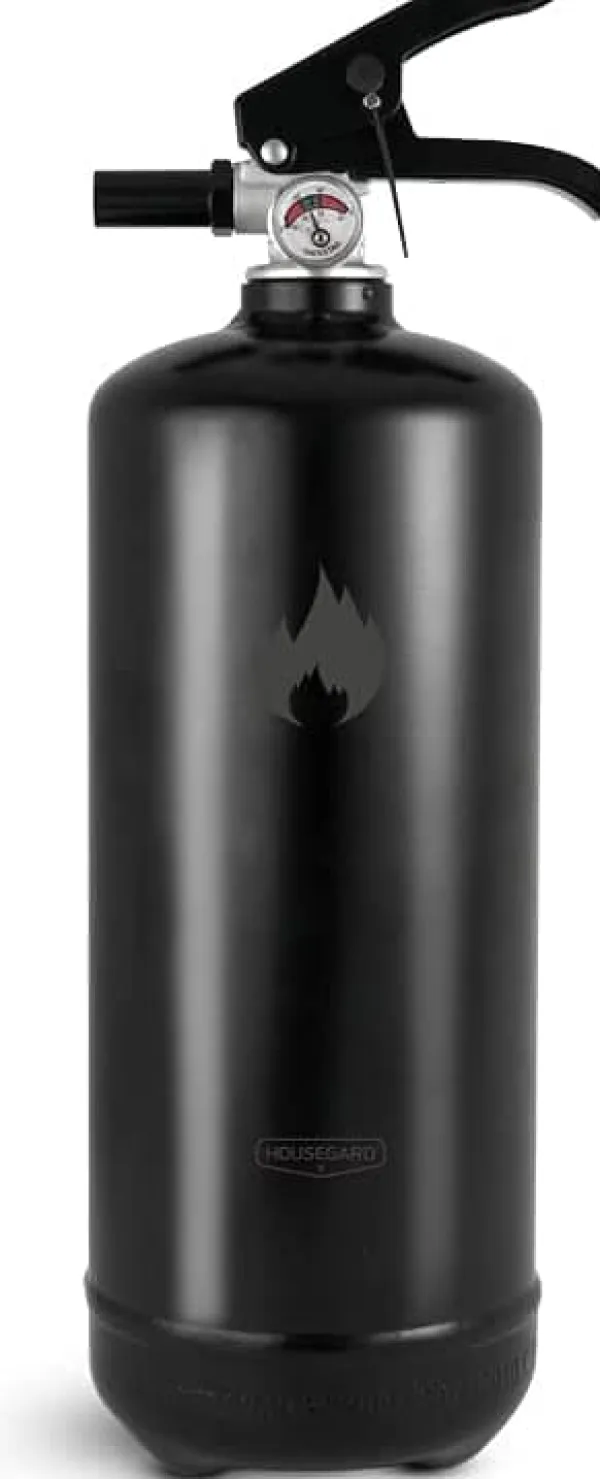 Hot Housegard Brandsläckare, 2 kg pulver | Svart | Smidig och stilfull pulversläckare för hemmet, bilen, båten eller husvagnen | Väggfäste/Fordonshållare | CDON Brandsläckare