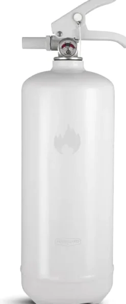 Hot Housegard Brandsläckare, 2 kg pulver | Vit | Smidig och stilfull pulversläckare för hemmet, bilen, båten eller husvagnen | Väggfäste/Fordonshållare in | CDON Brandsläckare