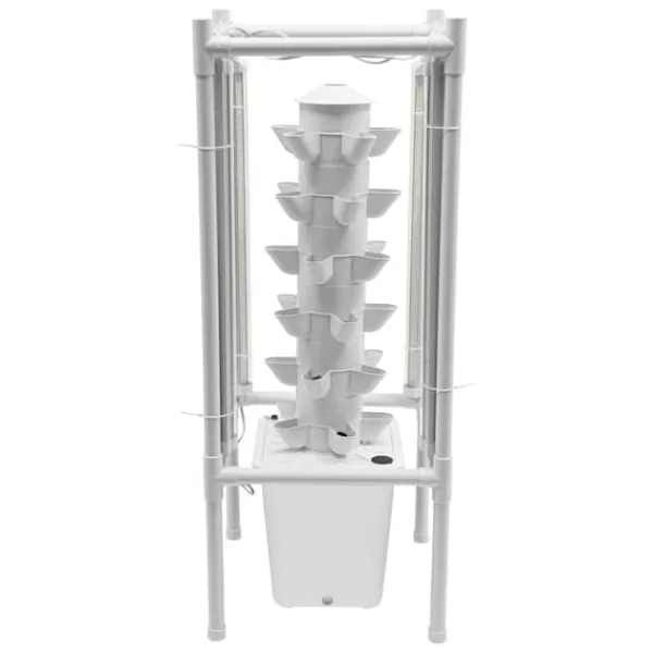 Clearance Hydroponisk tornträdgård - Inomhus odlingssystem - 6 nivåer - 30 planthål - 4 LED växtlampor - Självvattnande - Smart - Vit Kit För Växt- & Örtplantering