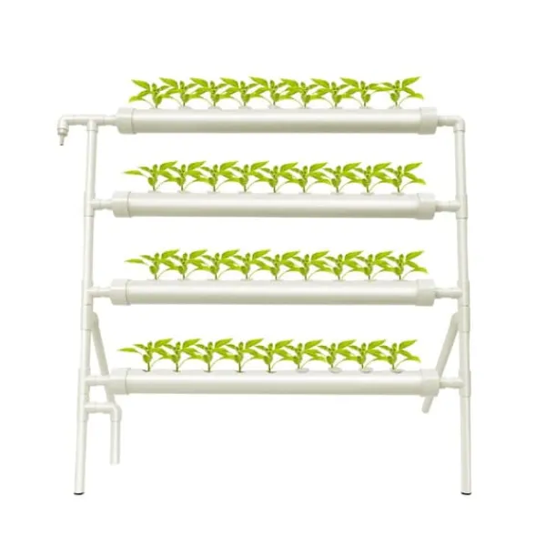 Hydroponiskt odlingskit, 36 platser, automatiskt vattensystem,VIT